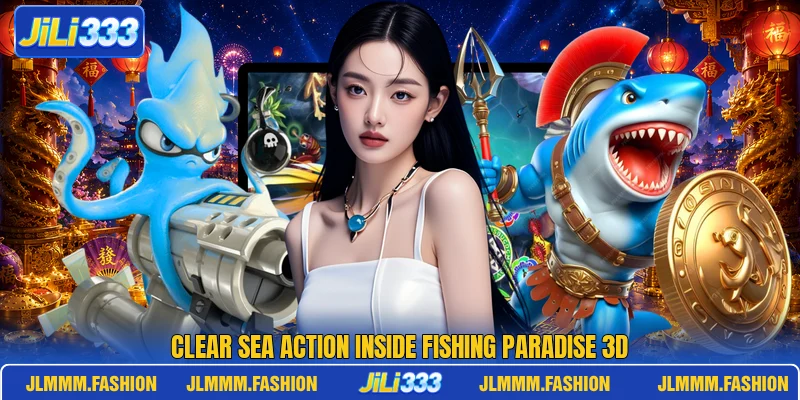 Clear sea action inside Fishing Paradise 3D