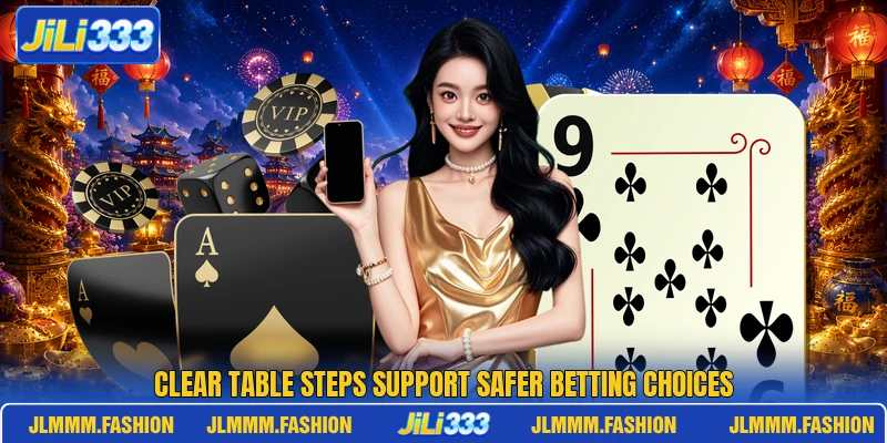 Clear table steps support safer betting choices Clear table steps support safer betting choices