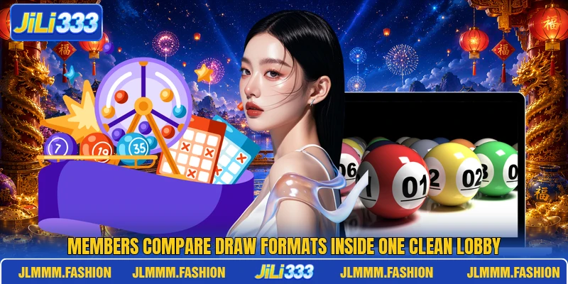 Members compare draw formats inside one clean lobby Members compare draw formats inside one clean lobby