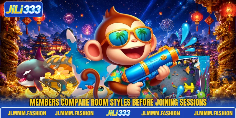 Members compare room styles before joining sessions Members compare room styles before joining sessions
