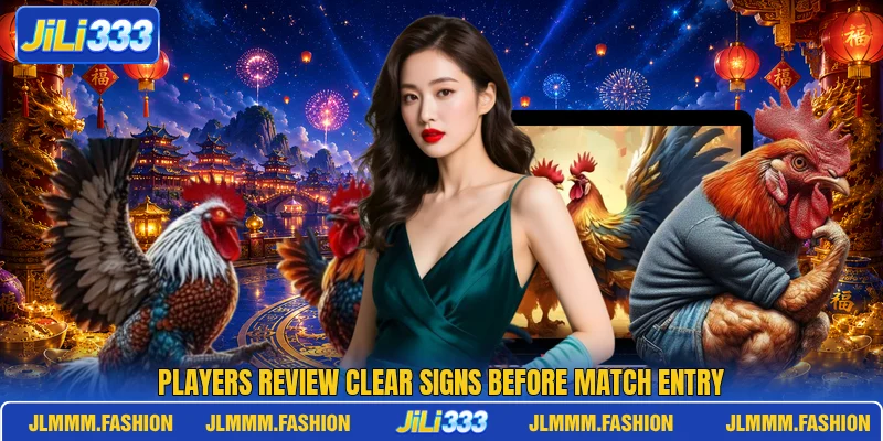 Players review clear signs before match entry Players review clear signs before match entry