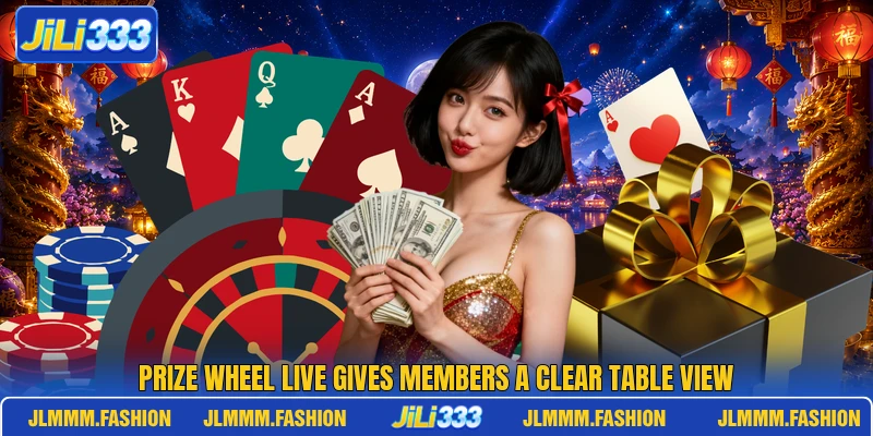 Prize Wheel Live gives members a clear table view Prize Wheel Live gives members a clear table view